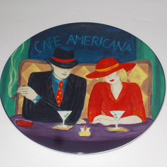 Vintage Unique Character Collectable Sango "Cafe Americana" Plate, c98 #4911 - Picture 1 of 5